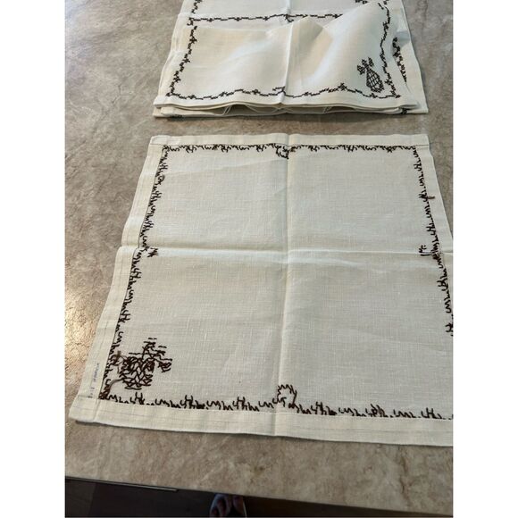 Vintage Cross Stitched Cloth Napkins - Picture 5 of 6